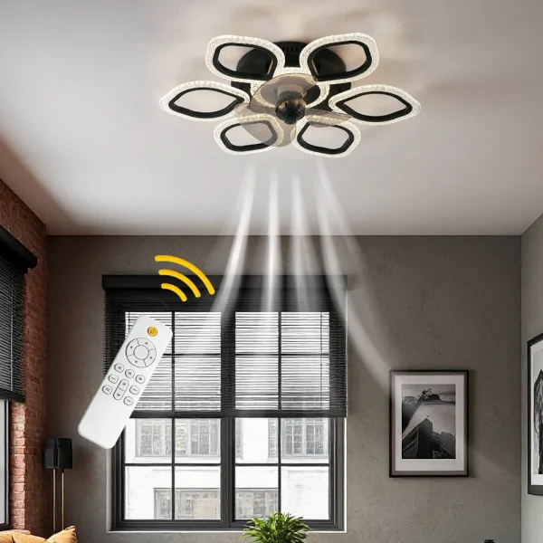 Ceiling Fan Light with 6-Petal Design