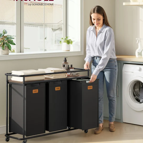,39.6 Gal. (150 L) Portable Rolling Cart Baskets with Shelf